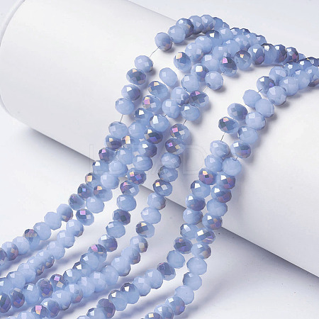 Electroplate Glass Beads Strands EGLA-A034-J4mm-F06-1
