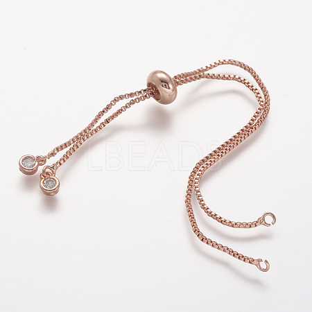 Rack Plating Brass Chain Bracelet Making X-KK-A142-017RG-1