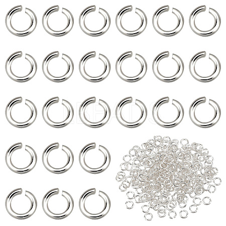 Anti-Tarnish 200Pcs Rhodium Plated 925 Sterling Silver Open Jump Rings STER-PH0001-50-1