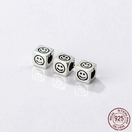 Rhodium Plated 925 Thailand Sterling Silver Spacer Beads STER-L044-03B-AS-1