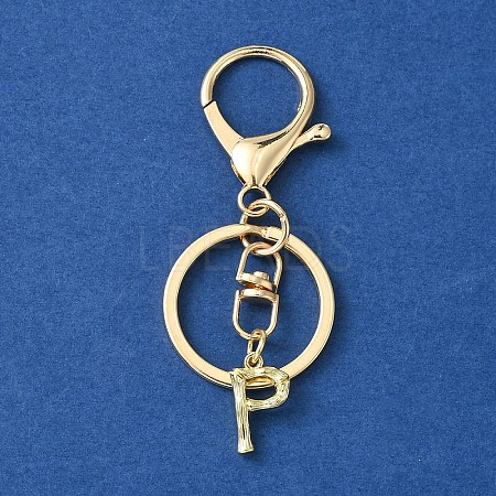 Alloy Initial Letter Charm Keychains KEYC-YW00006-16-1
