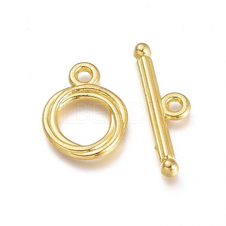 Tibetan Style Alloy Ring Toggle Clasps PALLOY-J471-22G-1