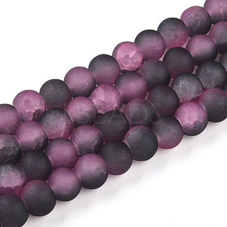 Crackle Glass Beads Strands GLAA-N009-6mm-09-1