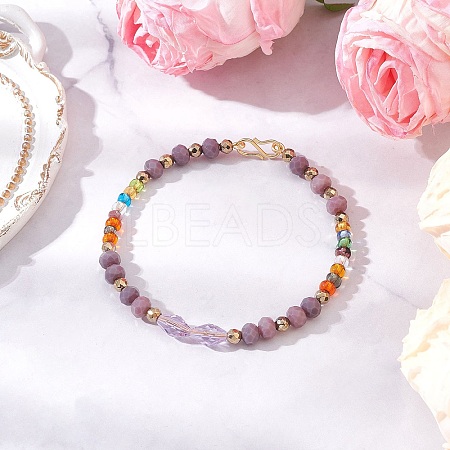 Glass Beaded Bracelets for Women BJEW-JB12137-03-1
