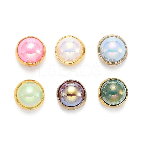 ABS Plastic Imitation Pearl Sewing Buttons BUTT-S005-6mm-M-1
