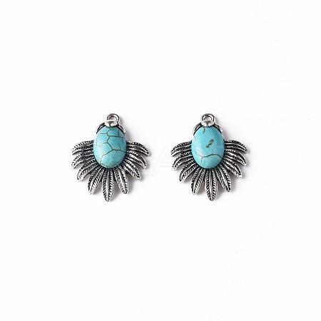 Synthetic Turquoise Pendants PALLOY-N157-033-1