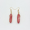 Crystal Hexagon Handmade Copper Wire Wrapped Earrings Natural Stone Column Earrings ND6138-11-1