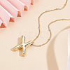 1pc Brass Chain with Alloy Letter Pendants Necklaces NJEW-LP0001-41X-G-3