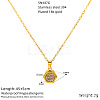 304 Stainless Steel Crystal Rhinestone Pendant Necklaces for Women WG594E0-03-1