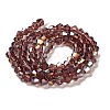 Transparent Electroplate Glass Beads Strands EGLA-A039-T6mm-B05-2