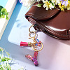 Alloy Resin Butterfly Keychains KEYC-TADJ0002-02G-Y-5