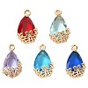 5Pcs 5 Colors Transparent Glass Pendants GLAA-FS0002-74-1