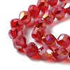 Electroplate Transparent Glass Beads Strands EGLA-I019-AB01-4