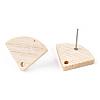 Ash Wood Stud Earring Findings EJEW-N017-011Q-3