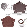 Tartan Pattern Imitation Leather Cuff Wristband for Bikers AJEW-WH0258-937A-2
