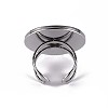 Tarnish Resistant 201 Stainless Steel Cuff Ring Findings STAS-S080-040G-P-4