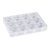 (Defective Closeout Sale:Box is Cracked )Transparent Plastic Nail Art Decorations Storage Box AJEW-XCP0002-12-1