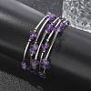 Natural Amethyst Chip Warp Bracelets X-BJEW-JB01517-02-2