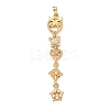 Tassel Brass Micro Pave Clear Cubic Zirconia Big Pendants KK-L271-01G-03-1