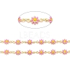 Brass Daisy Flower & Oval Link Chains CHC-I035-13G-10-2