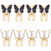 8Pcs 2 Colors Alloy Rhinestone Cufflinks BUTT-WR0001-41-1