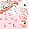 1 Set 26Pcs White Round with Letter Silicone Beads ST-CJ0041-010-3