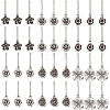 36Pcs 6 Style Alloy Flower Keychain HJEW-BC0001-23-1