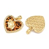 Brass Micro Pave Clear Cubic Zirconia Pendants CU-CBA415D-11G-02-2