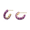 Enamel C-shape Stud Earrings EJEW-N052-05F-2