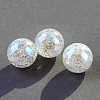 AB Color Transparent Crackle Round Acrylic Beads CACR-S006-12-1