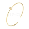 Rack Plating Brass Micro Pave Clear Cubic Zirconia Letter Open Cuff Bangles BJEW-A018-01G-S-1