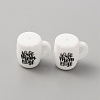 Cup with Word Pattern Silicone Beads SIL-WH0006-18H-1