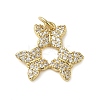 Brass Micro Pave Clear Cubic Zirconia Pendants KK-U005-01O-G-1