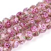 Handmade Gold Sand Lampwork Beads Strands LAMP-R141-8mm-11-1
