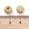 Round Brass Micro Pave Cubic Zirconia Beads ZIRC-N016-01G-8mm-3