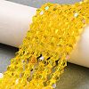 Transparent Electroplate Glass Beads Strands GLAA-F029-3mm-D22-4