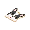 Animal Puppy Alloy Enamel Pendants X-FIND-V001-03G-02-2