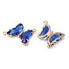 Brass Pave Faceted Glass Connector Charms FIND-Z020-04B-2