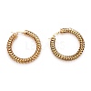 304 Stainless Steel Mesh Hoop Earrings EJEW-O096-06B-G-1