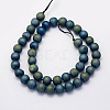 Electroplate Natural Druzy Agate Beads Strands X-G-G708-8mm-10-2