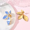 Leaf 304 Stainless Steel Enamel Stud Earrings SA-CBA46AF-24G-3