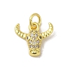 Real 18K Gold Plated Brass Pave Clear Cubic Zirconia Pendants KK-M283-06A-01-1