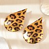 Leopard Print Alloy Dangle Stud Earrings EJEW-K304-01E-G-2