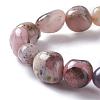 Natural Pink Opal Bead Stretch Bracelets BJEW-K213-46-2