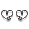 Brass Micro Pave Clear Cubic Zirconia Screw Carabiner Lock Charms ZIRC-T013-05B-NF-1
