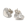 Brass Pave Clear Cubic Zirconia Stud Earrings EJEW-M088-04P-2