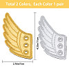 Gorgecraft 2 Pairs 2 Colors Cloth with Felt Roller Skate Shoe Charm Wings DIY-GF0007-11-2