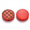 Painted Natural Wood Beads WOOD-N006-04G-2