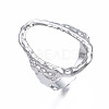 Non-Tarnish 304 Stainless Steel Oval Open Cuff Ring RJEW-T023-91P-3