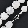 Natural Quartz Crystal Nuggets Beaded Necklaces for Women Men NJEW-K388-01D-3